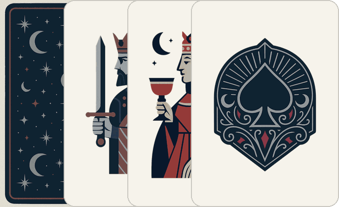 The Midnight deck — its back, king, queen and ace